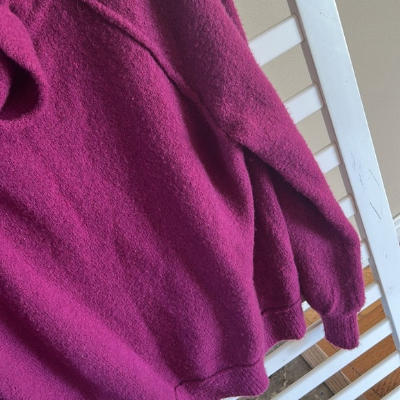Free People Echo Beach Cowl Neck Wool Blend Sweater In Magenta Size S - Picture 7 of 14